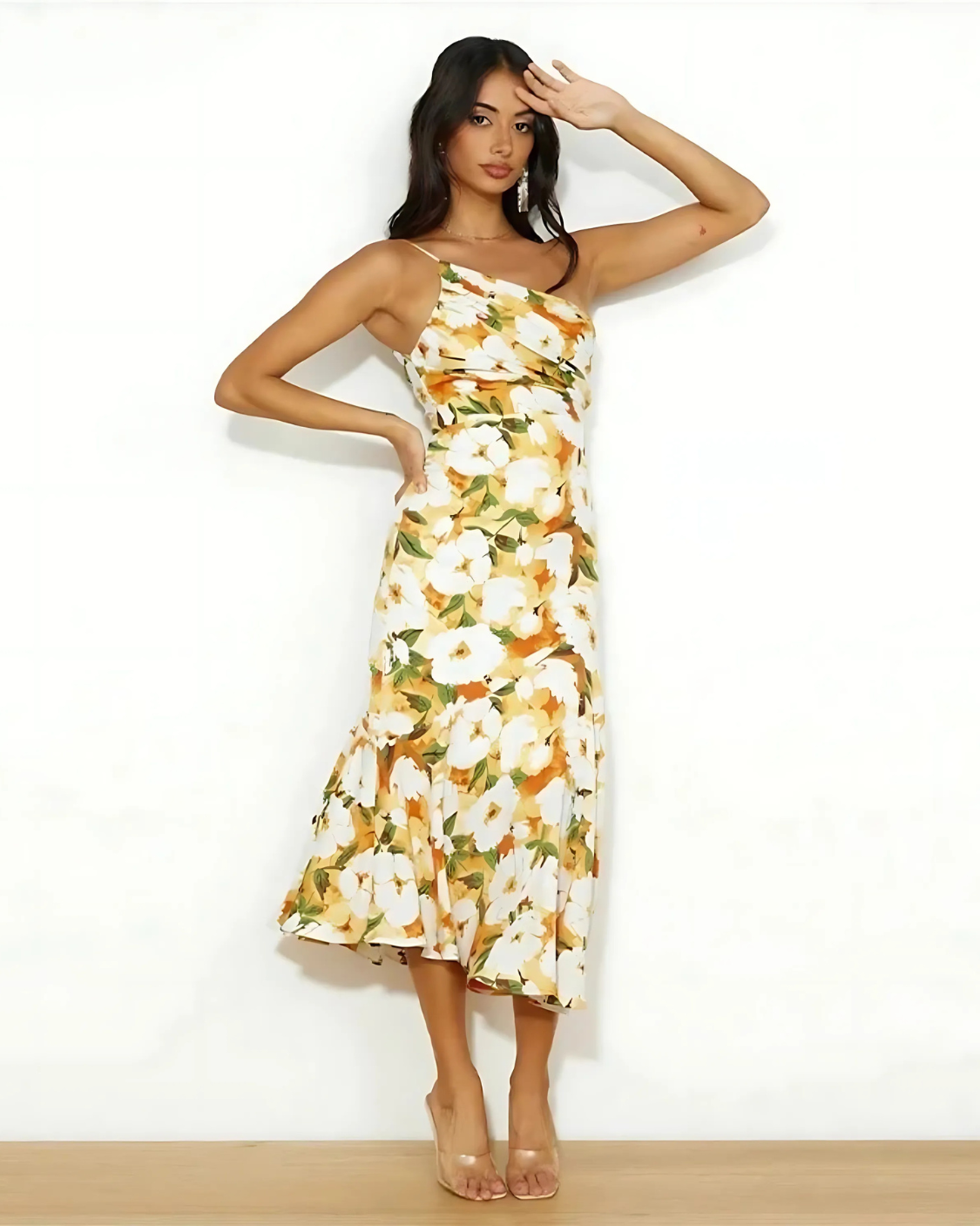 Genevieve™ One-Shoulder Floral Dress