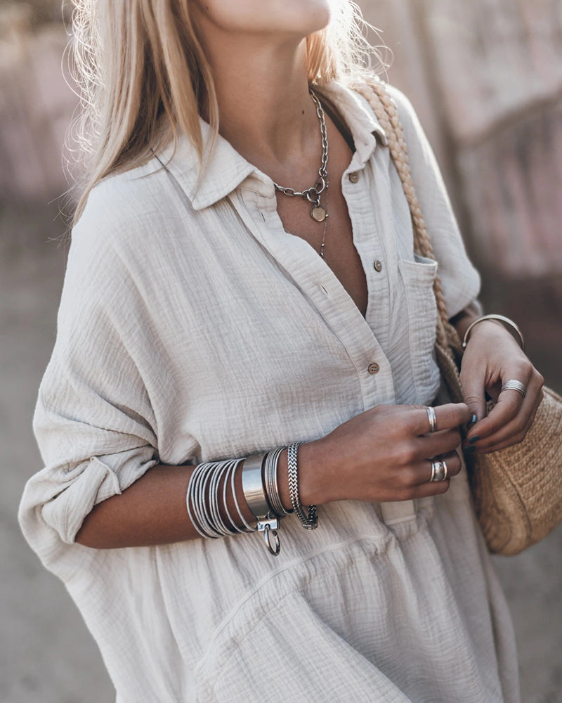 Rosalie™ Casual Boho Shirt Dress
