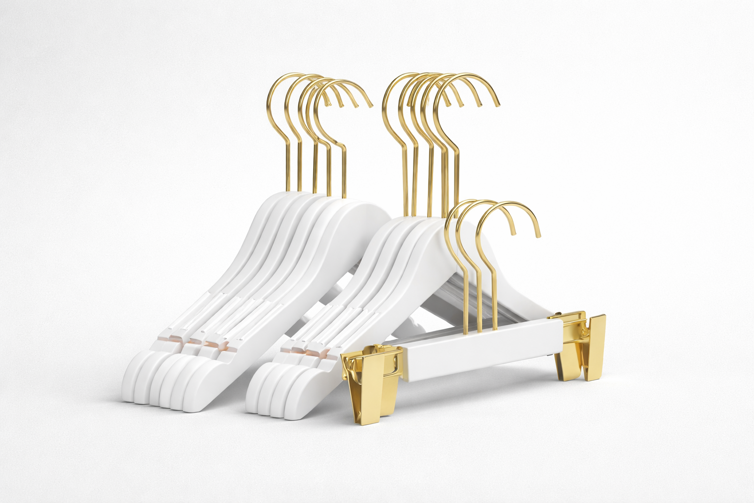Sarah | Elegant White Hanger Set with Clips