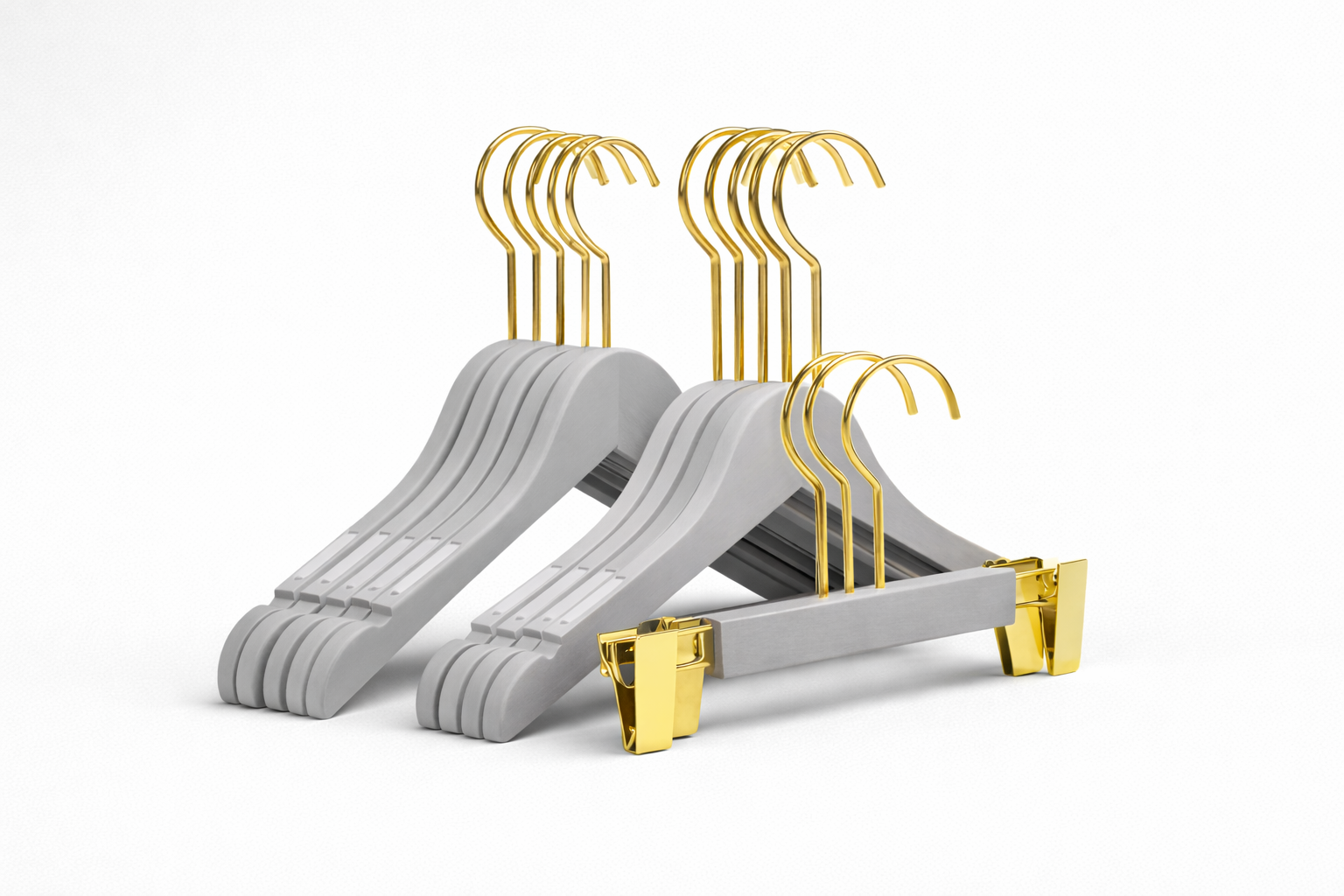 Nora | Elegant Grey Hanger Set with Clips