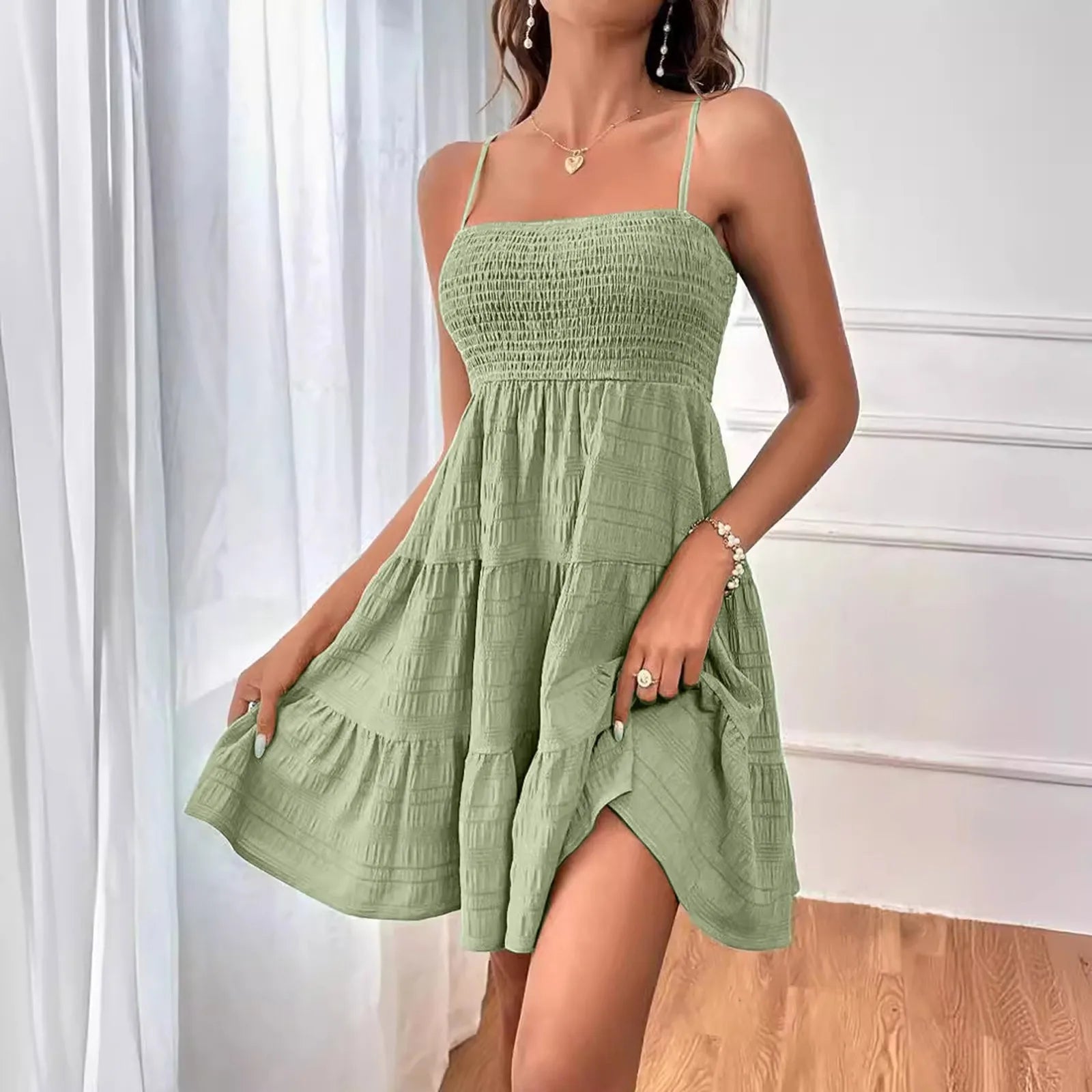 Navy™ Party Solid Ruffle Short Dress