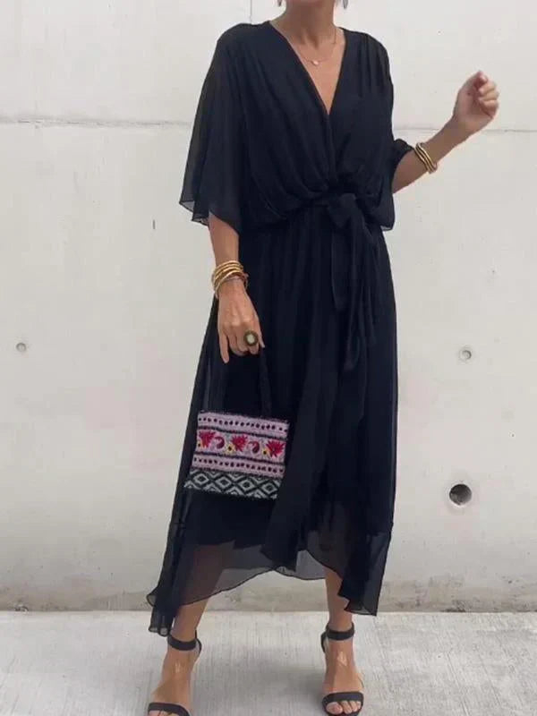 Halia™ Lace Up Pleated Maxi dress