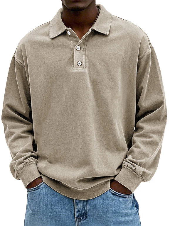 Quinlan™ Men Long Sleeve Polo Shirt