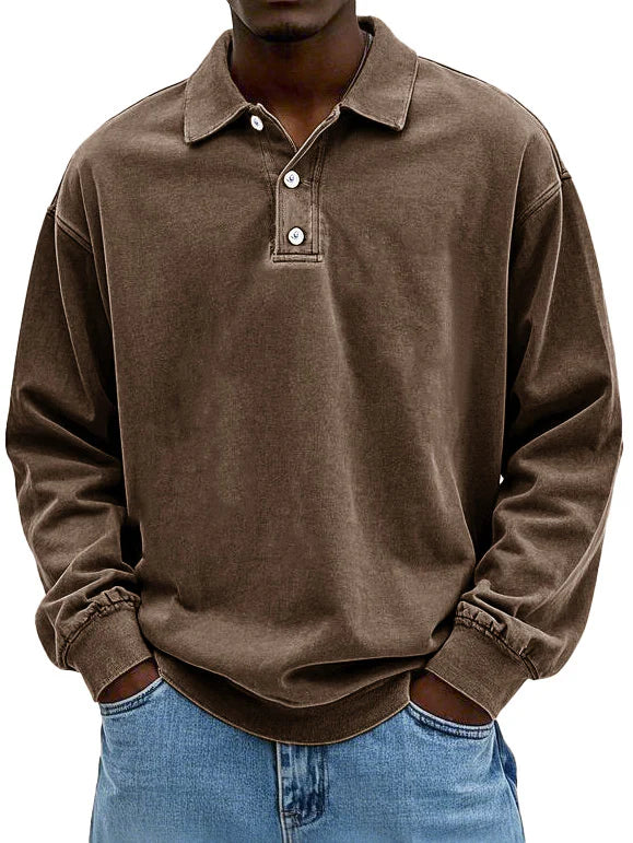 Quinlan™ Men Long Sleeve Polo Shirt