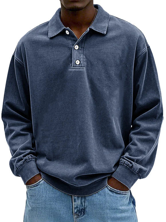 Quinlan™ Men Long Sleeve Polo Shirt
